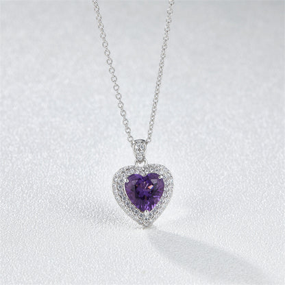 Heart-Shaped Amethyst Necklace