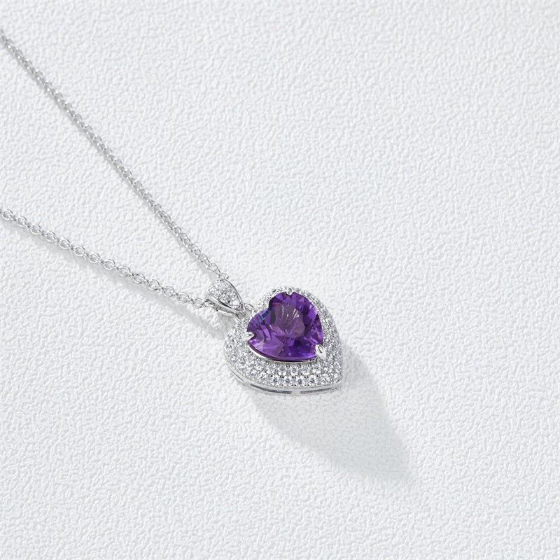 Heart-Shaped Amethyst Necklace