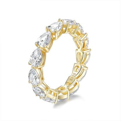 925 Silver Water Drop Claw-Set Ring | Moissanite or CZ