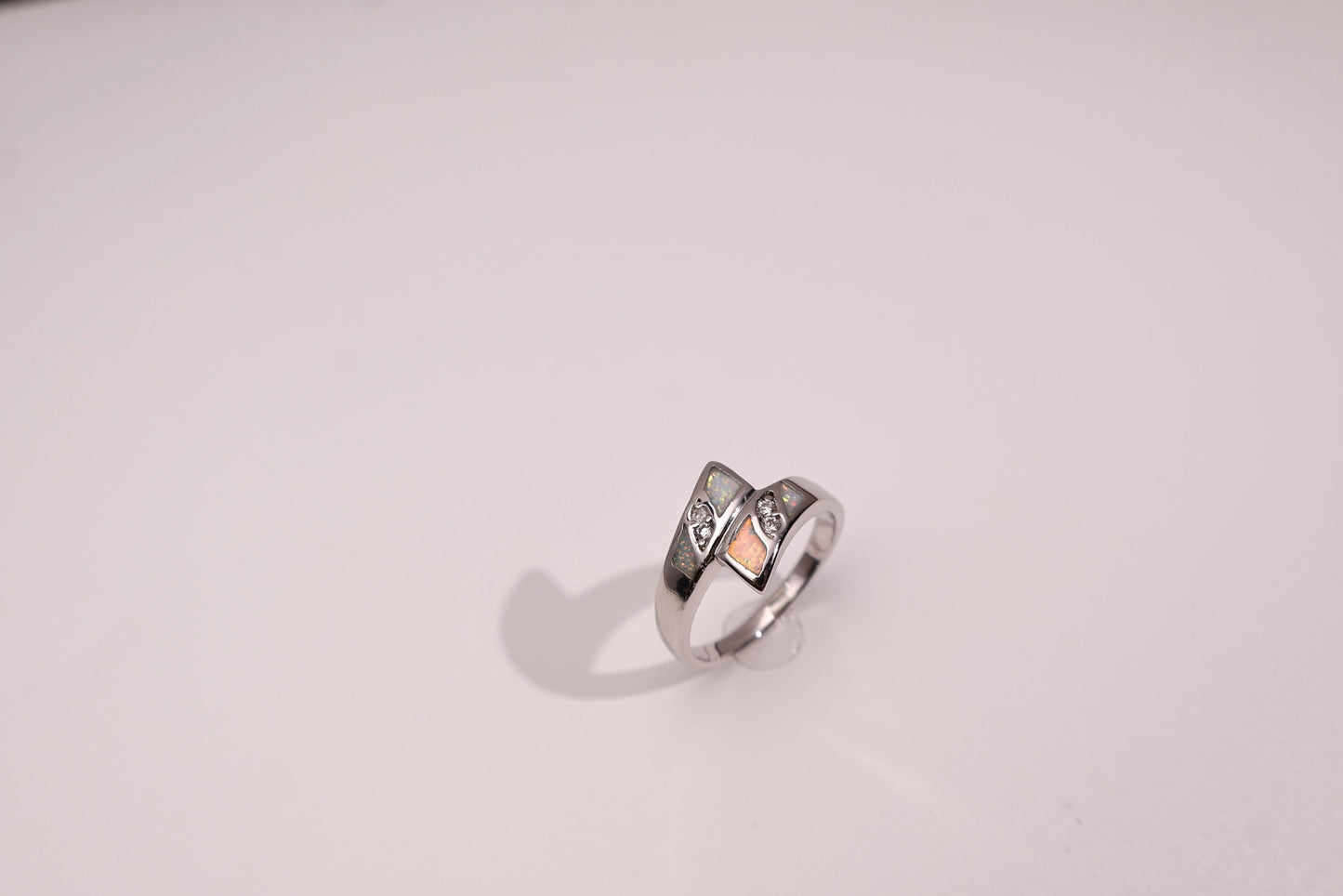 Synthetic Opal Open Band Ring