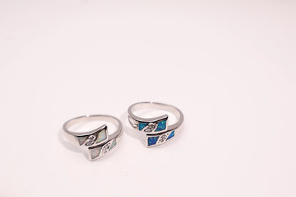 Synthetic Opal Open Band Ring