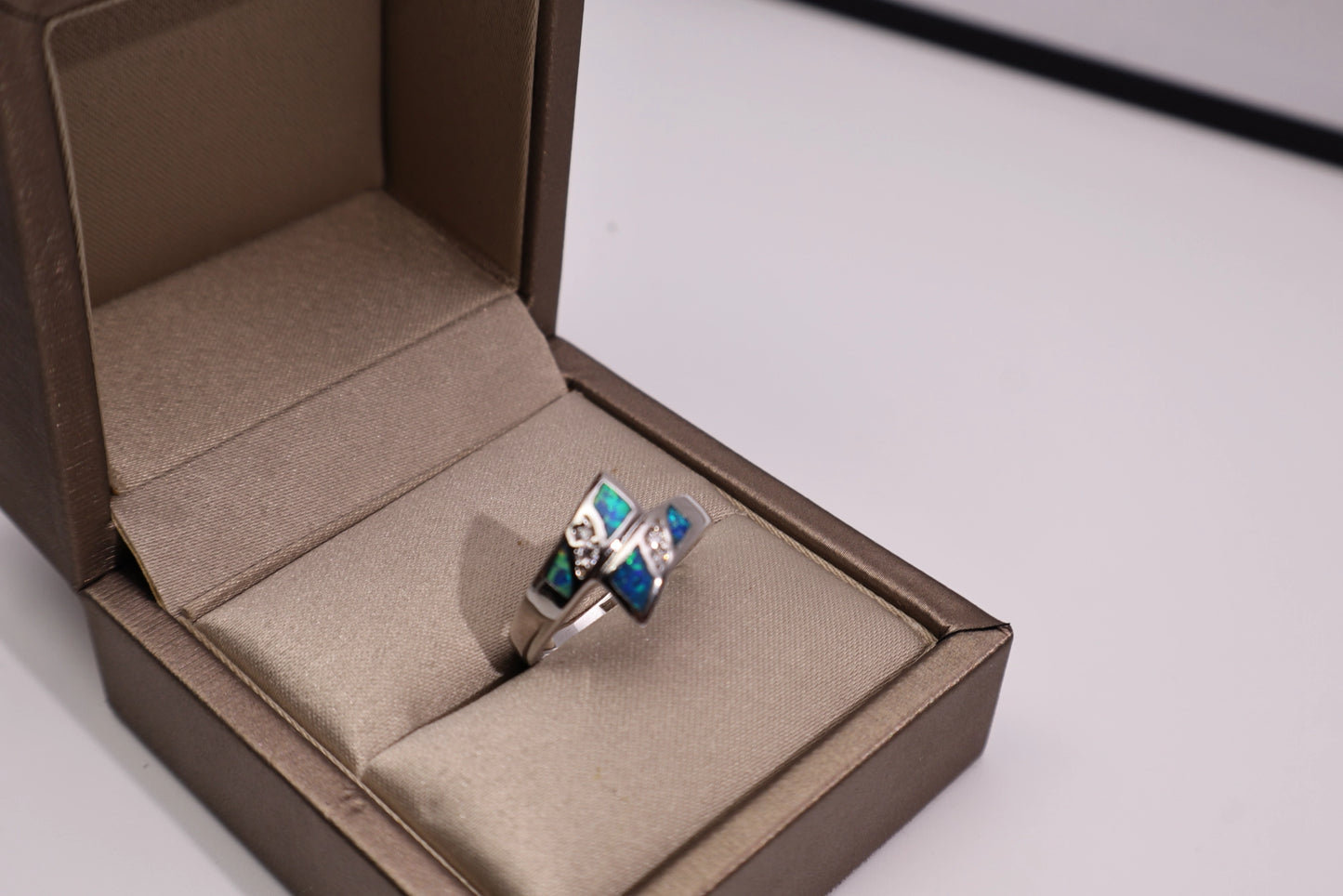 Synthetic Opal Open Band Ring