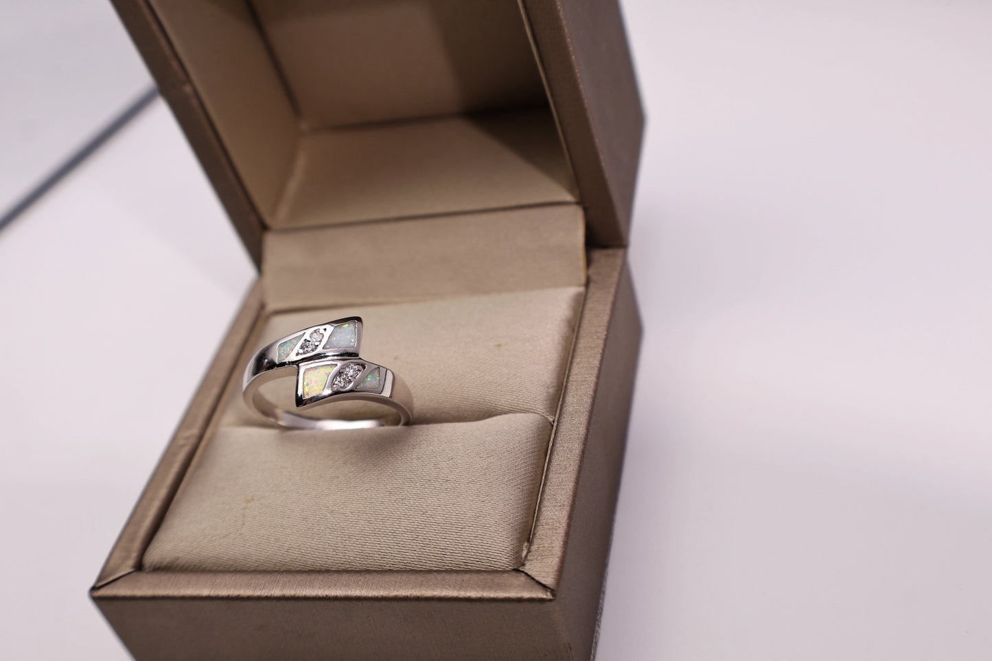 Synthetic Opal Open Band Ring