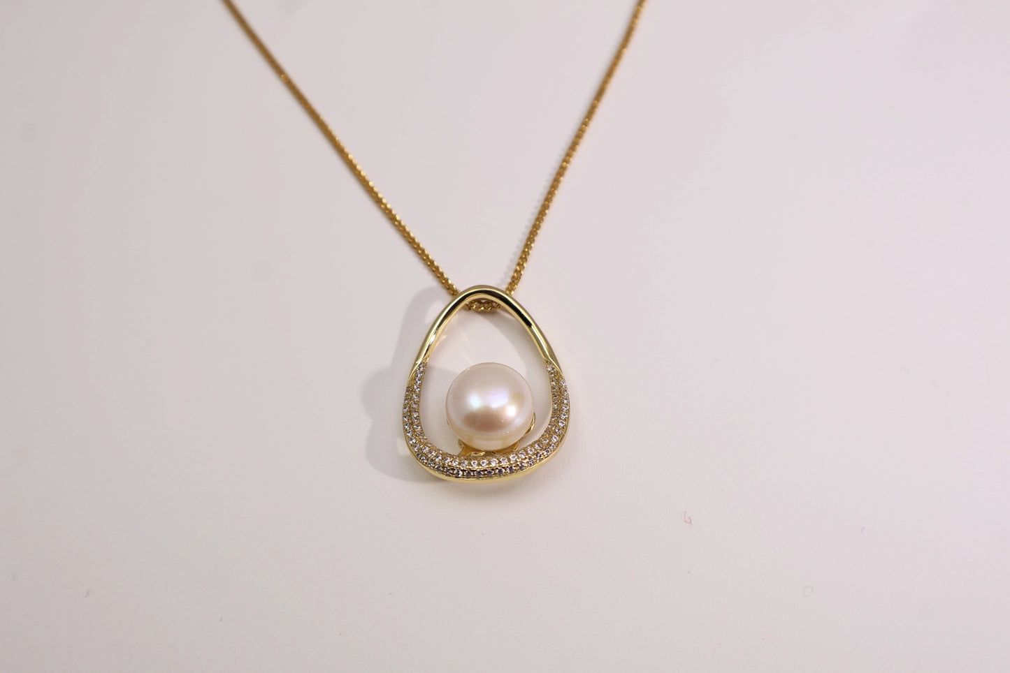 Teardrop Pearl Pendant Necklace 925 Sterling Silve
