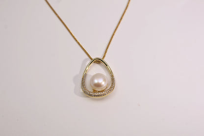 Teardrop Pearl Pendant Necklace 925 Sterling Silve