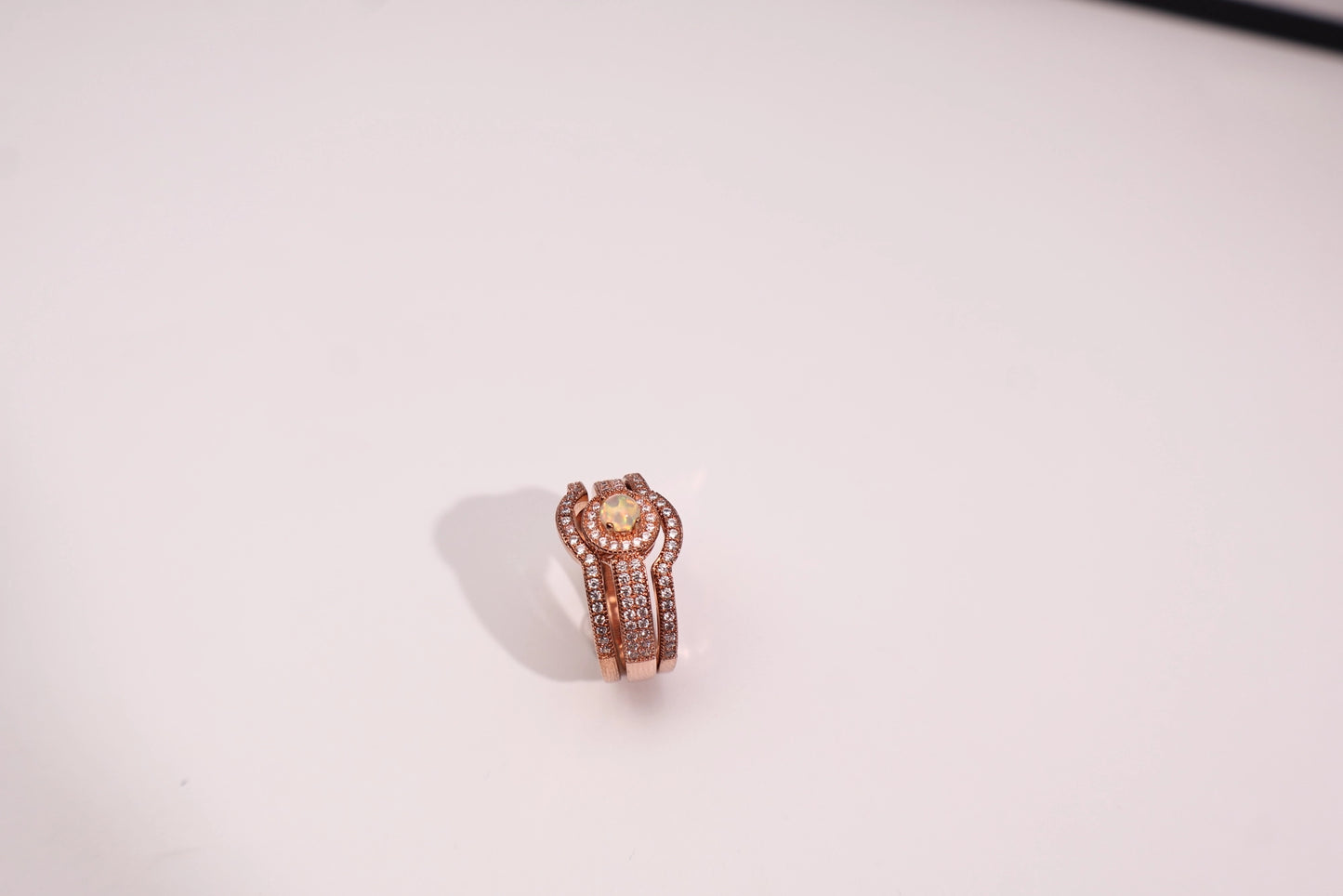 Three Piece Synthetic Opal Ring Set