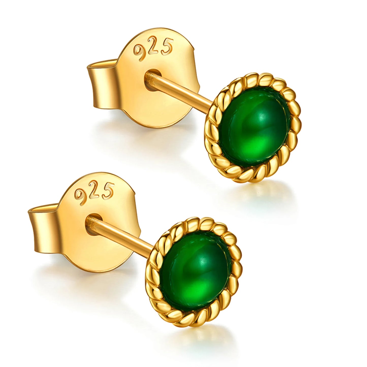 Emerald Green Small Stud Earrings