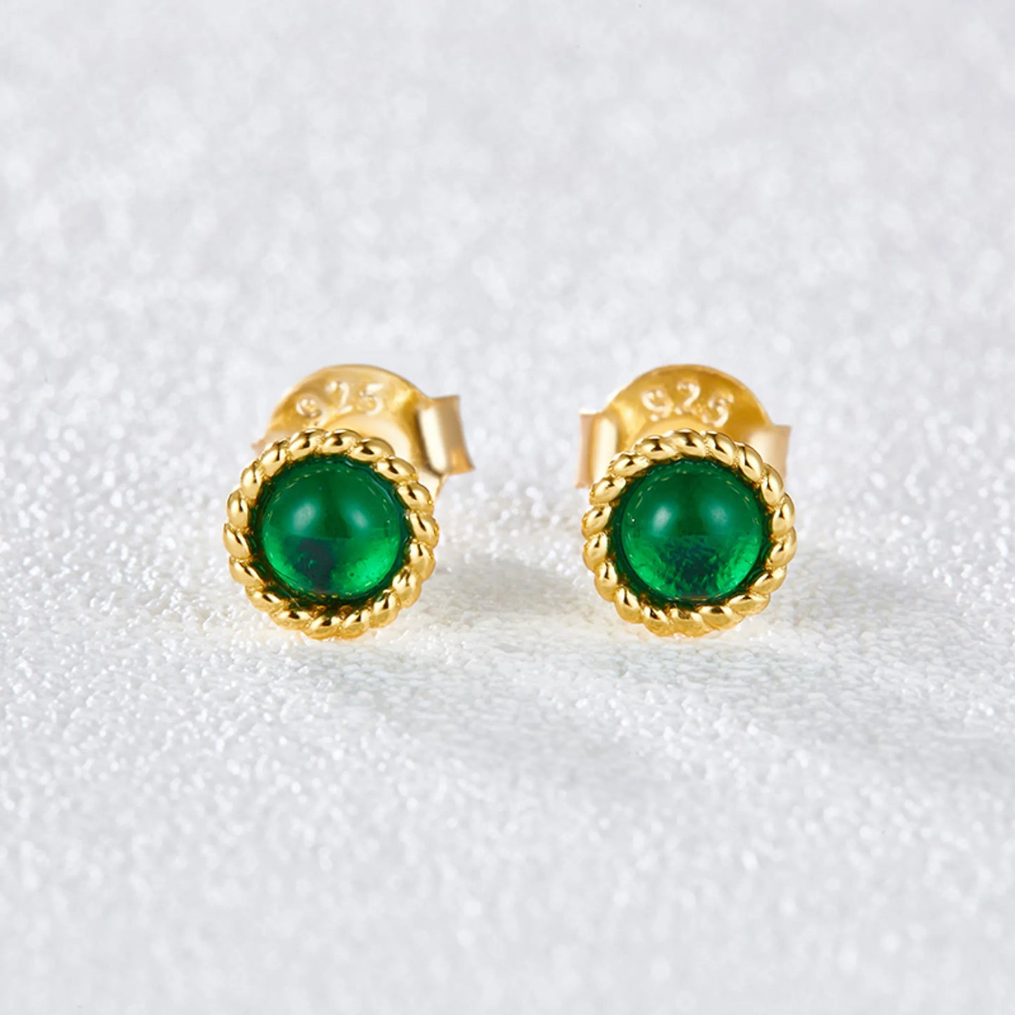 Emerald Green Small Stud Earrings