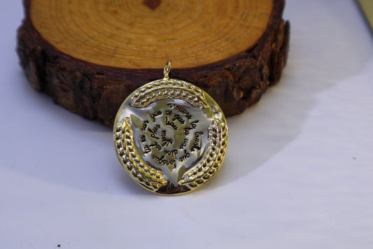 Gold Plated Wheat Coin Charm Necklace Unisex Vintage Wholesale View 2