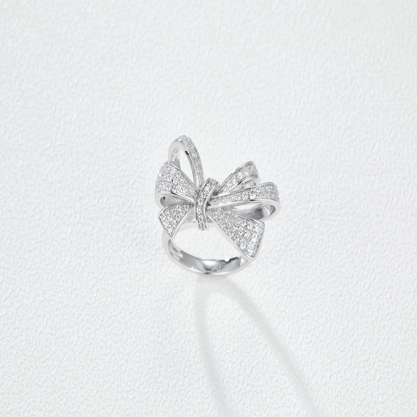 Dainty bow ring CZ detail gold plated manufacturer