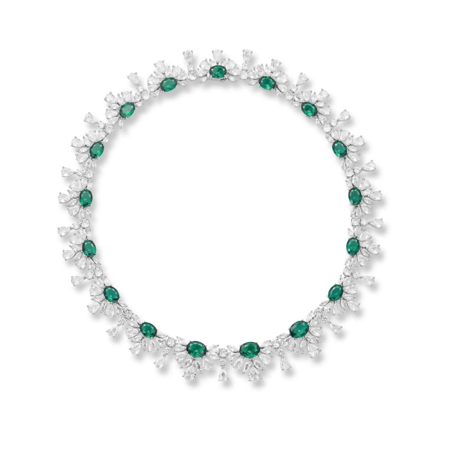 Wholesale Petal Green Gemstone Necklace