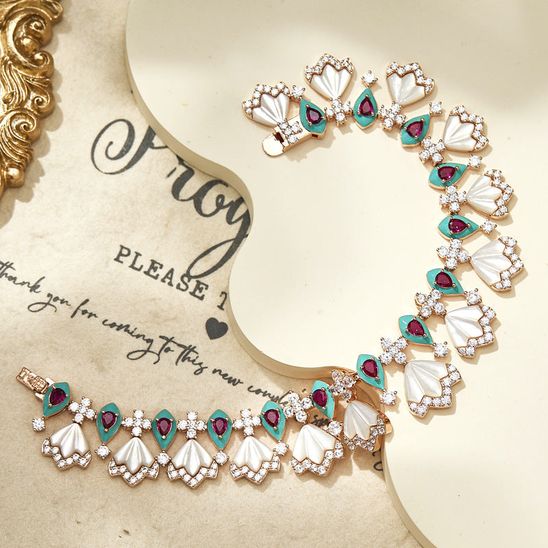 Wholesale Red Bead Lotus Necklace