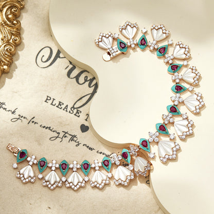 Wholesale Red Bead Lotus Necklace