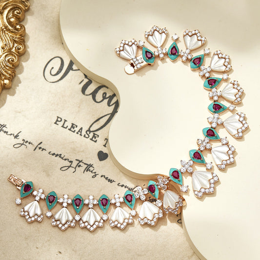 Wholesale Red Bead Lotus Necklace