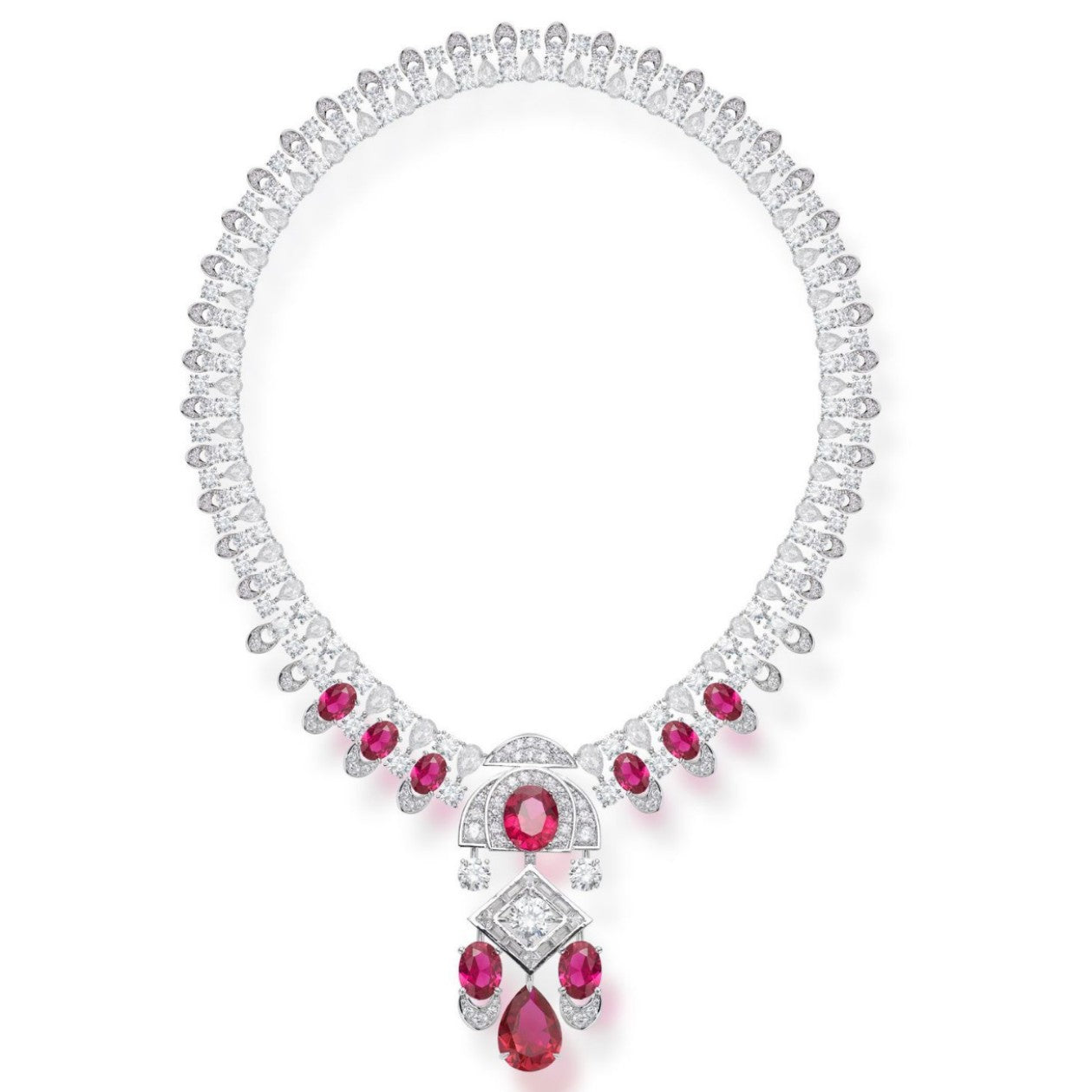 Wholesale Red Bead Lotus Necklace