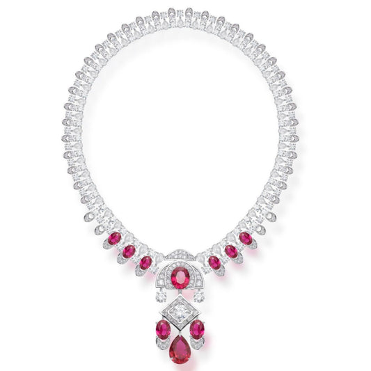 Wholesale Red Bead Lotus Necklace