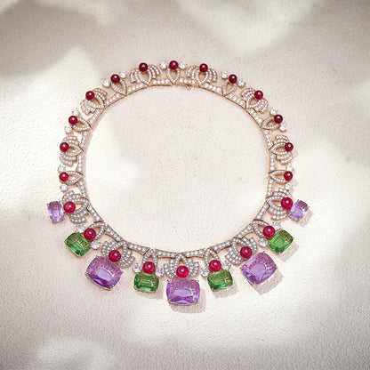 Wholesale Red Bead Lotus Necklace