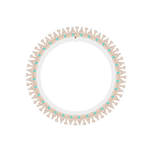 Wholesale Diamond-shaped enamel openwork choker necklace - 18K Gold Plated Factory Price
