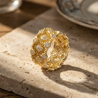 925 Silver Lace Ring | Moissanite or CZ