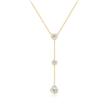 925 Silver Bezel Set Lock Necklace | Moissanite or CZ | Wholesale
