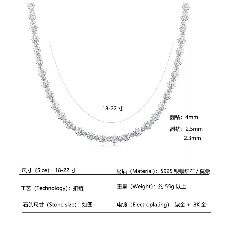 925 Silver Fashion Sunflower Necklace | Moissanite or CZ | Wholesale