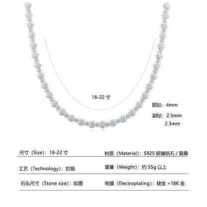 925 Silver Fashion Sunflower Necklace | Moissanite or CZ | Wholesale