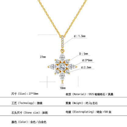 925 Silver Niche Snowflake Necklace | Moissanite or CZ | Wholesale