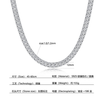 925 Silver Fashion Cuban Necklace | Moissanite or CZ | Wholesale