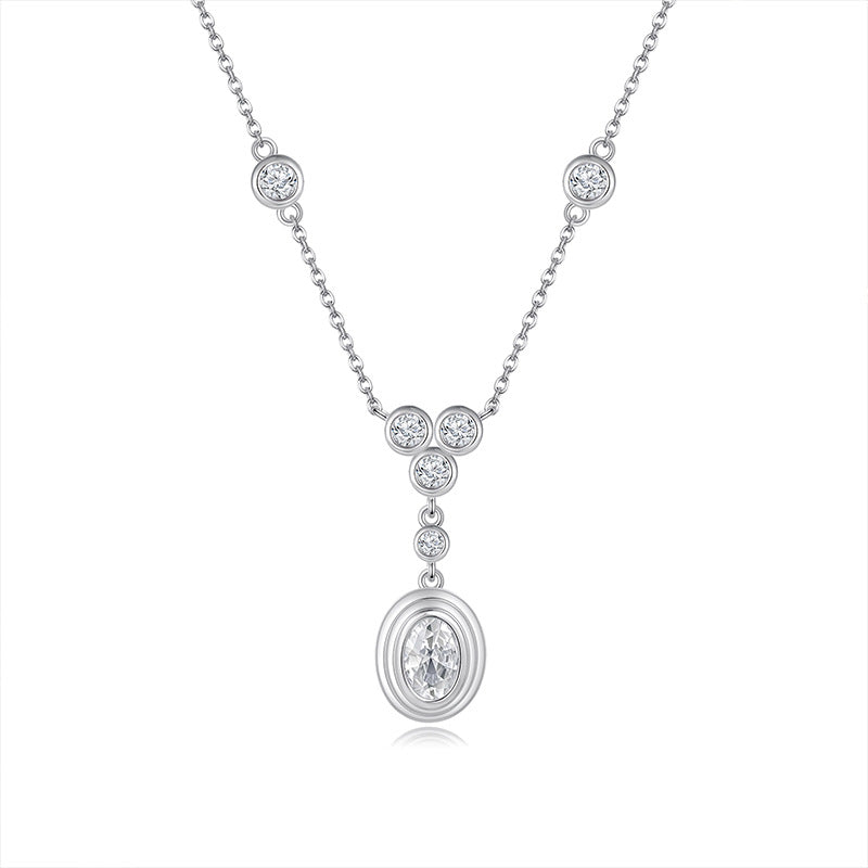 925 Silver Minimalist Lock Necklace | Moissanite or CZ | Wholesale