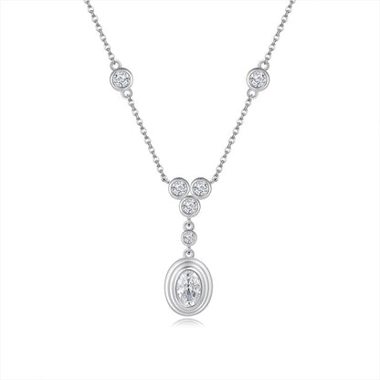 925 Silver Minimalist Lock Necklace | Moissanite or CZ | Wholesale