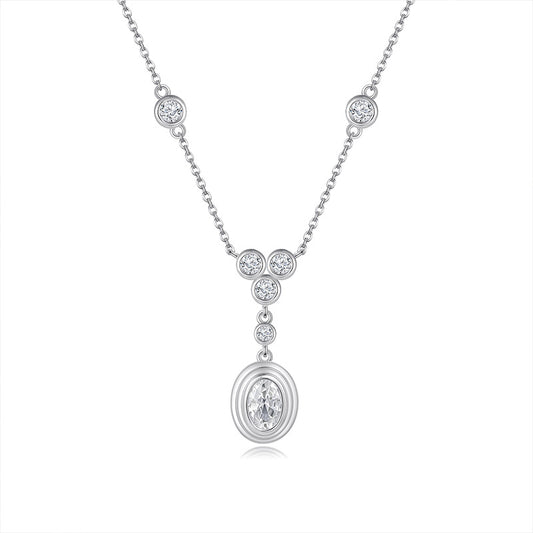 925 Silver Minimalist Lock Necklace | Moissanite or CZ | Wholesale