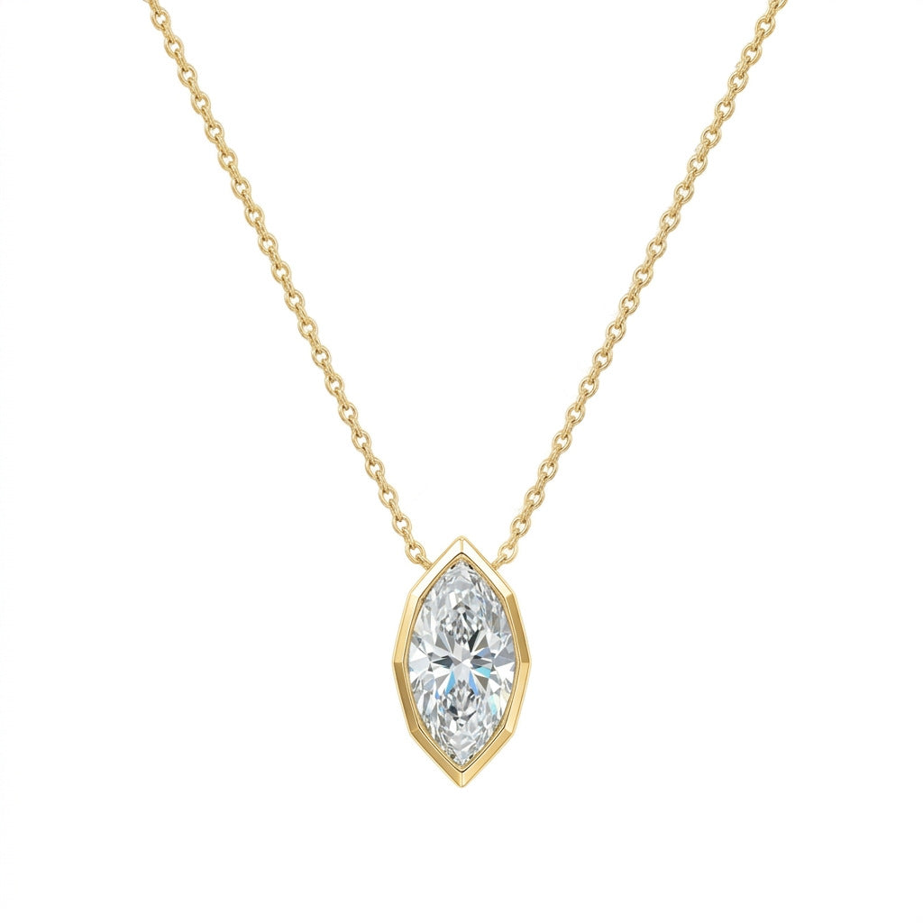 925 Silver Light Luxury Marquise Necklace | Moissanite or CZ | Wholesale