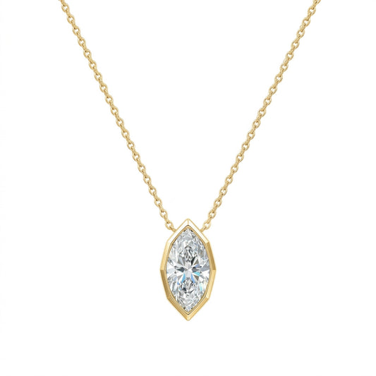 925 Silver Light Luxury Marquise Necklace | Moissanite or CZ | Wholesale