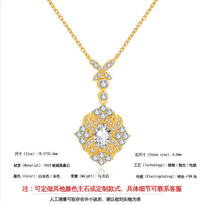 925 Silver Vintage Lock Necklace | Moissanite or CZ | Wholesale