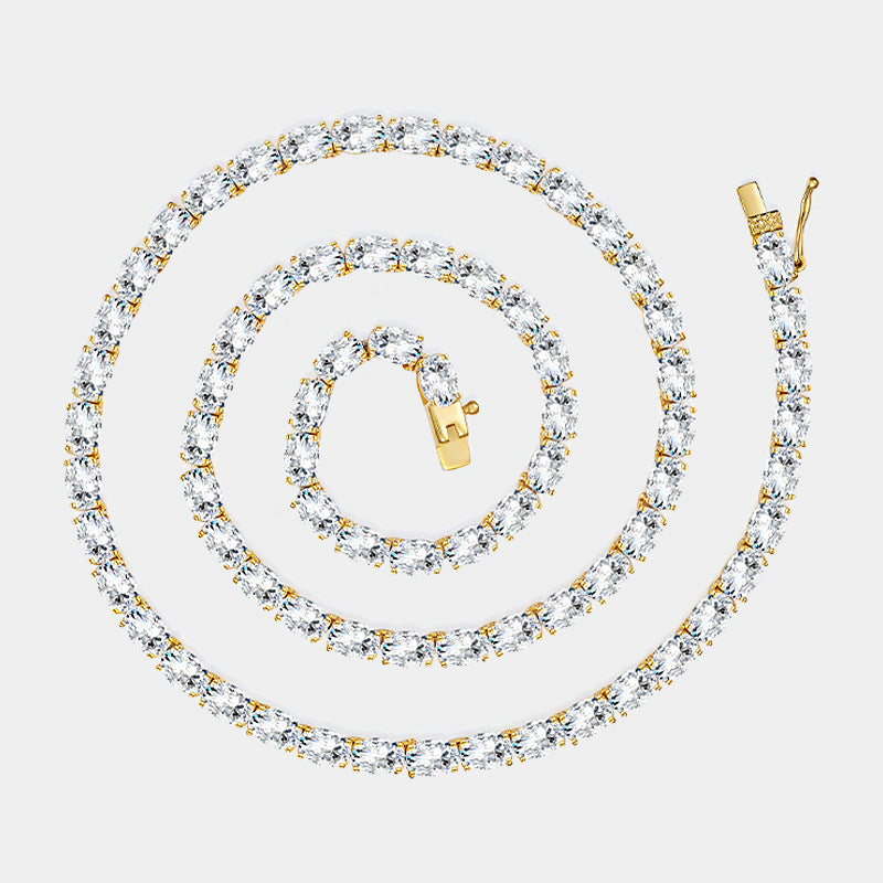 925 Silver Minimalist Oval Necklace | Moissanite or CZ | Wholesale