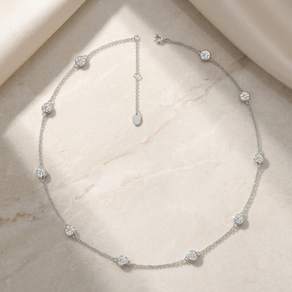 925 Silver Ins Style Bubble Necklace | Moissanite or CZ | Wholesale