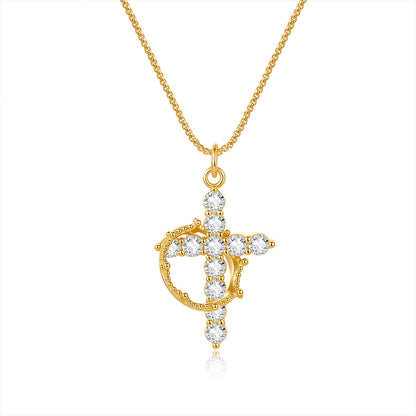 925 Silver Premium Cross Necklace | Moissanite or CZ | Logo Engrave | Wholesale