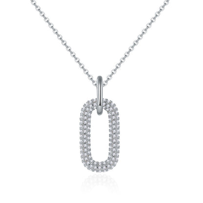 925 Silver Elegant Oval Necklace | Moissanite or CZ | Wholesale