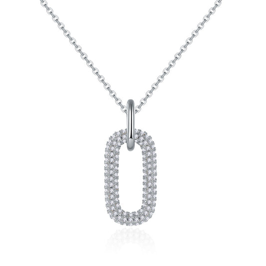 925 Silver Elegant Oval Necklace | Moissanite or CZ | Wholesale