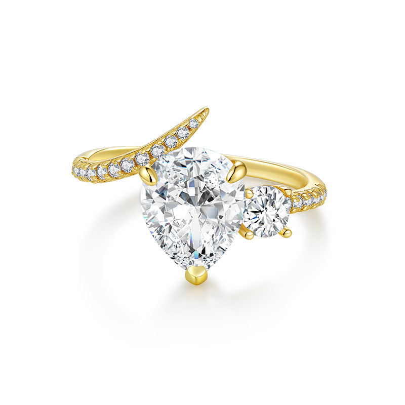 925 Silver 2CT Pear Ring | Moissanite or CZ