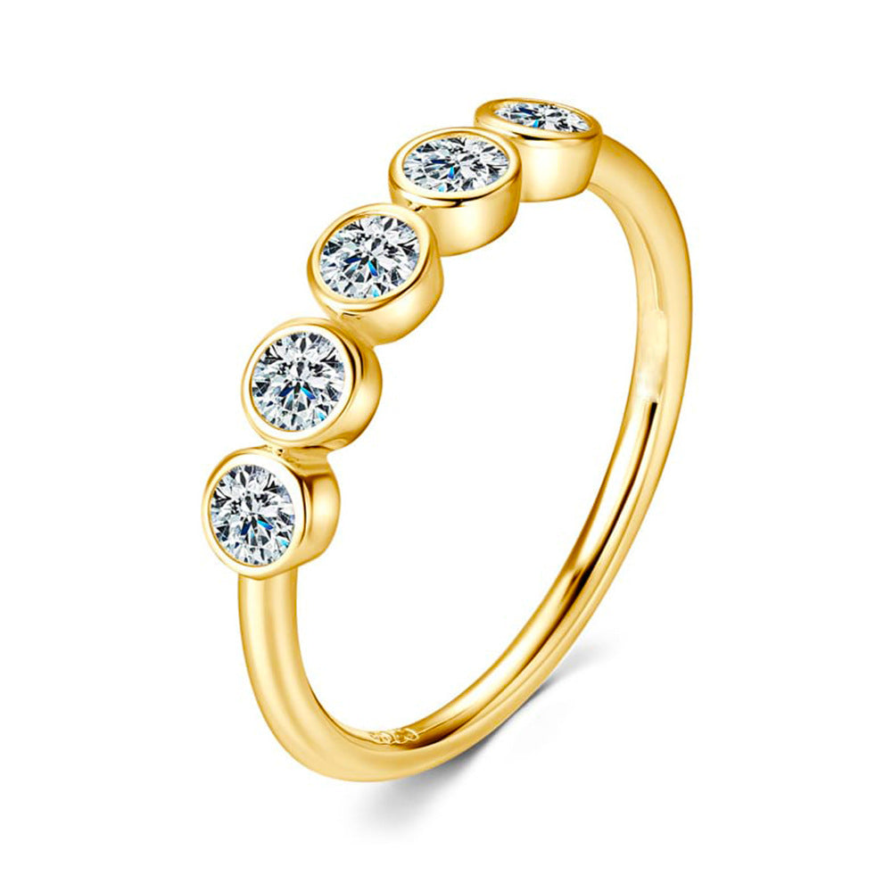 925 Silver Bubble Band Ring | Moissanite or CZ