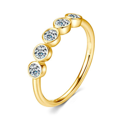 925 Silver Bubble Band Ring | Moissanite or CZ