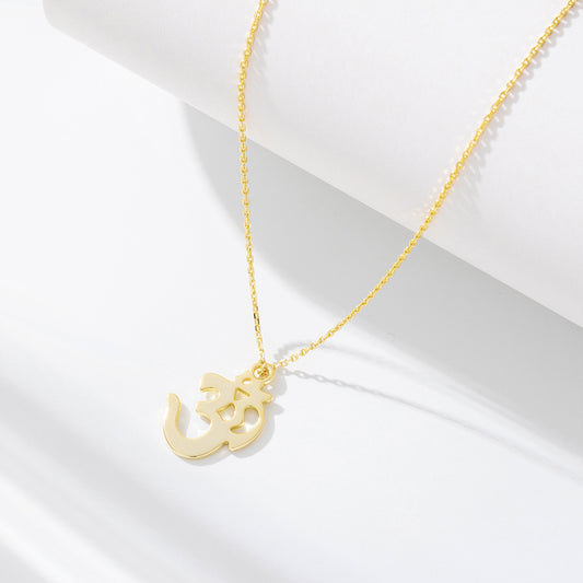 S925 Sterling Silver Aum Symbol Necklace Female European and American Cross-border Personality Trend