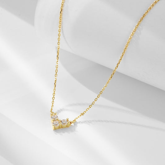S925 Sterling Silver Mini Diamond Love Necklace Female Niche Design Sense Fashion Internet Celebrant