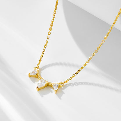 European and American ins style 925 sterling silver classic single row diamond pendant necklace wome