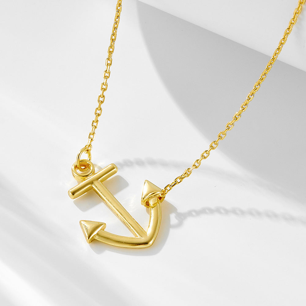 European and American fashion personalized anchor pendant pendant sterling silver necklace New Hip H