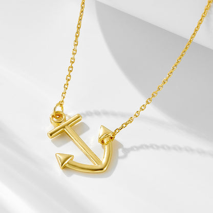 European and American fashion personalized anchor pendant pendant sterling silver necklace New Hip H