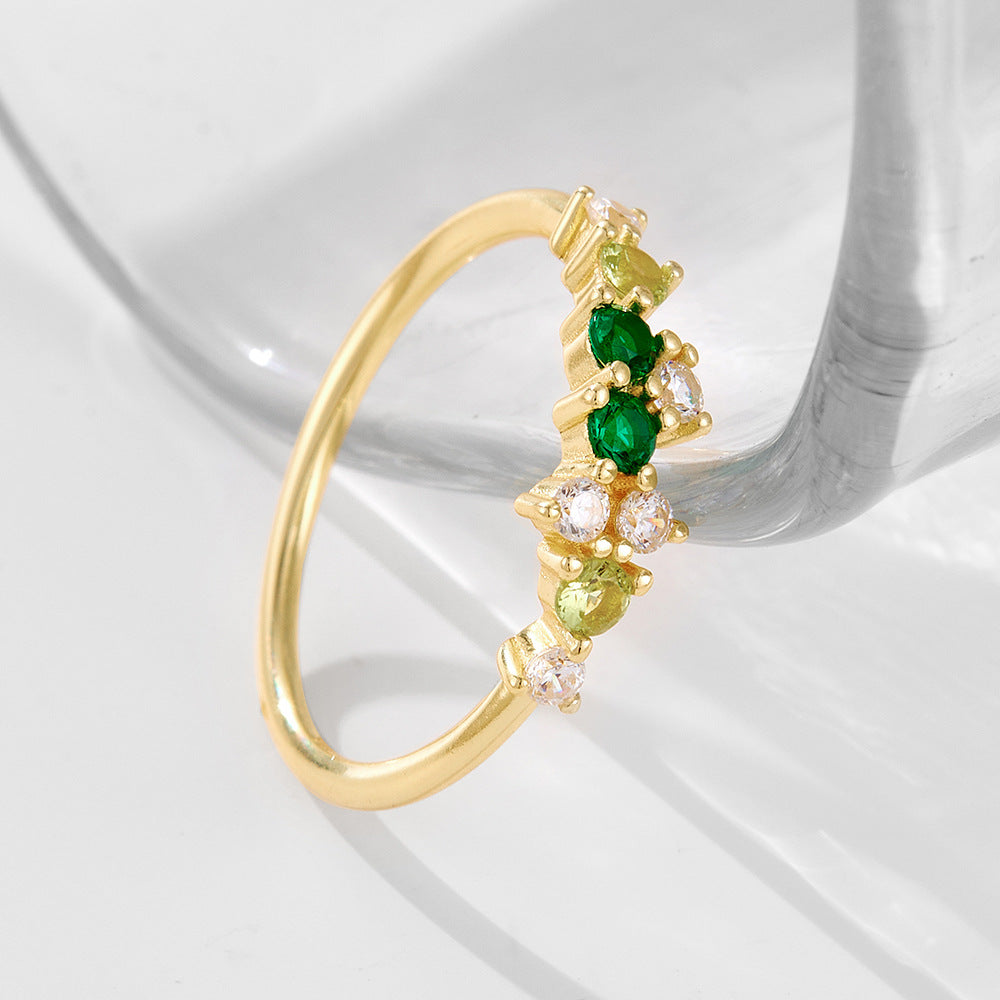 Wholesale 925 Sterling Silver Zircon Ring Ins Style Light Luxury