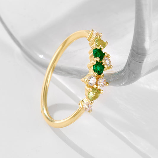 Wholesale 925 Sterling Silver Zircon Ring Ins Style Light Luxury