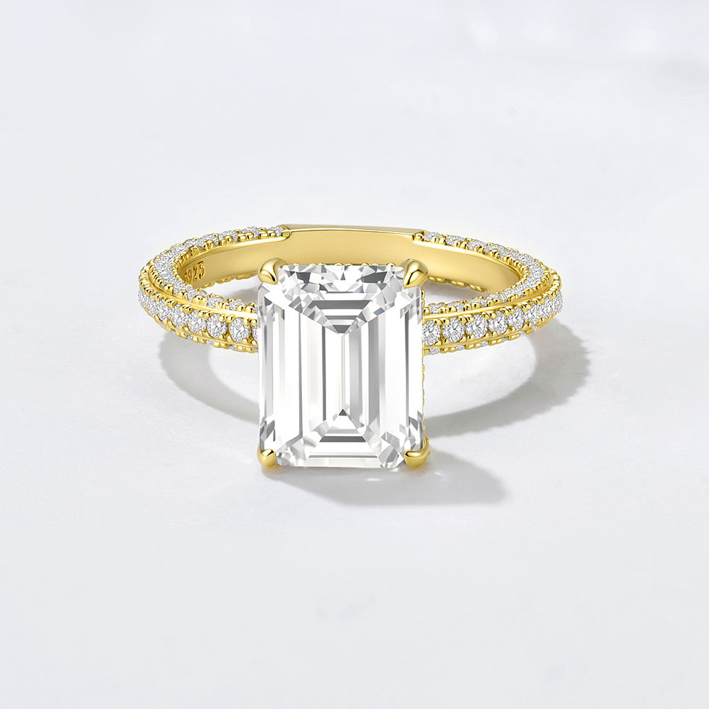 Wholesale 925 Sterling Silver Zircon Ring Set Geometric